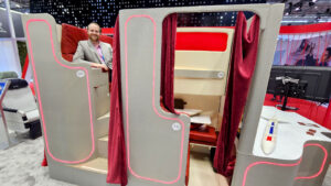 This new seat puts Business Class downstairs and First Class upstairs… in the same cabin