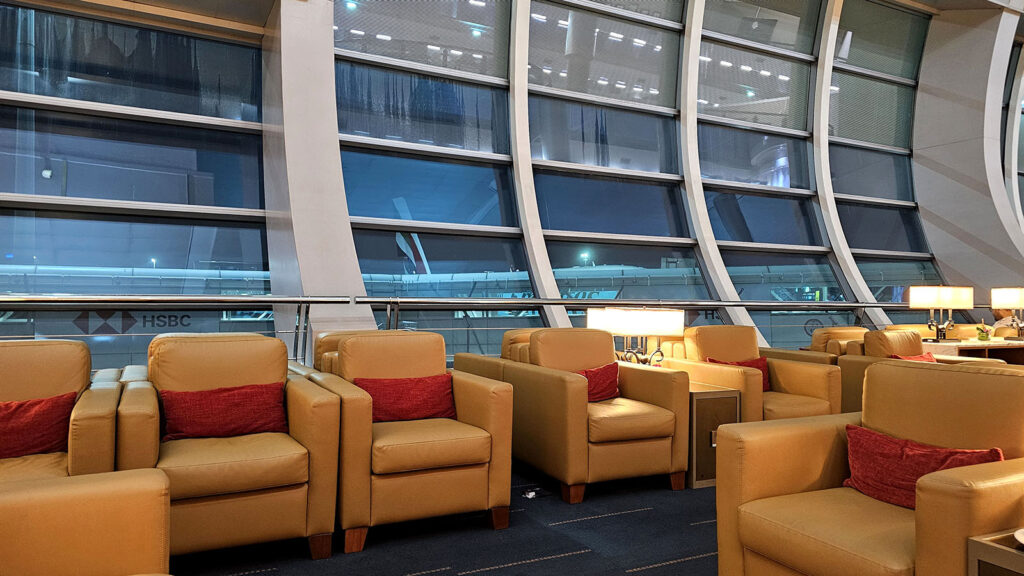 Seating in Emirates' Concourse C Business Class Lounge in Dubai