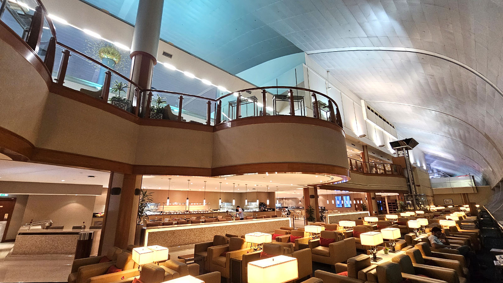 Upstairs in the Emirates Business Class Lounge, Dubai T3 Concourse C