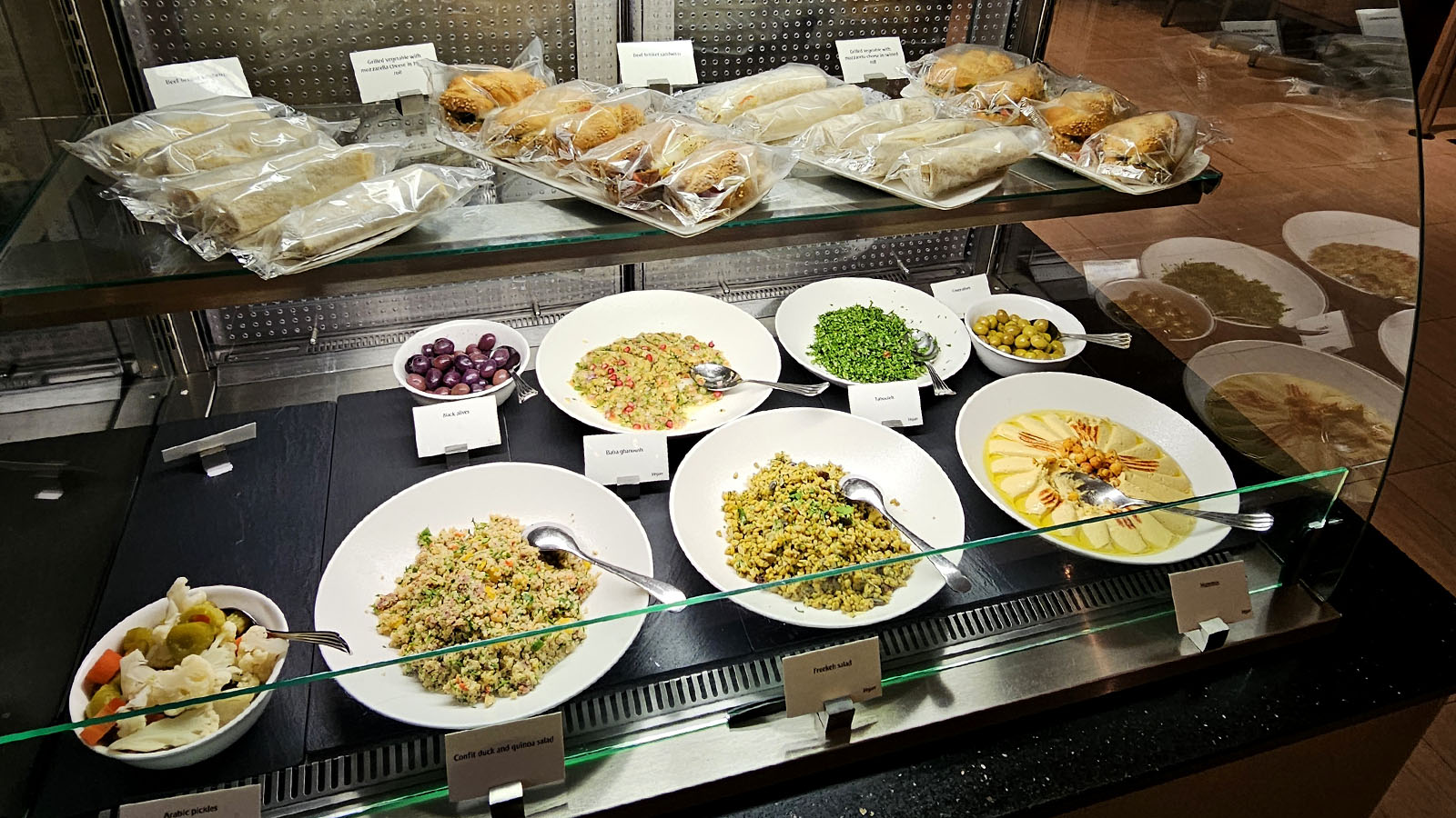 Fresh food in the Emirates Business Class Lounge, Dubai T3 Concourse C