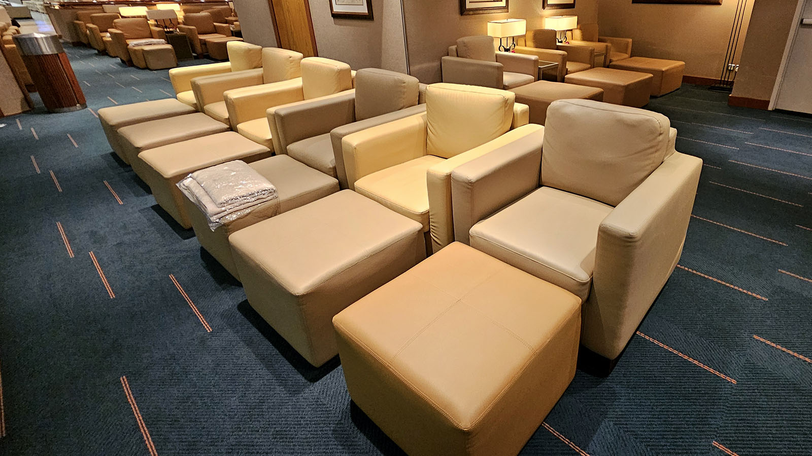 Footstool in the Emirates Business Class Lounge, Dubai T3 Concourse C