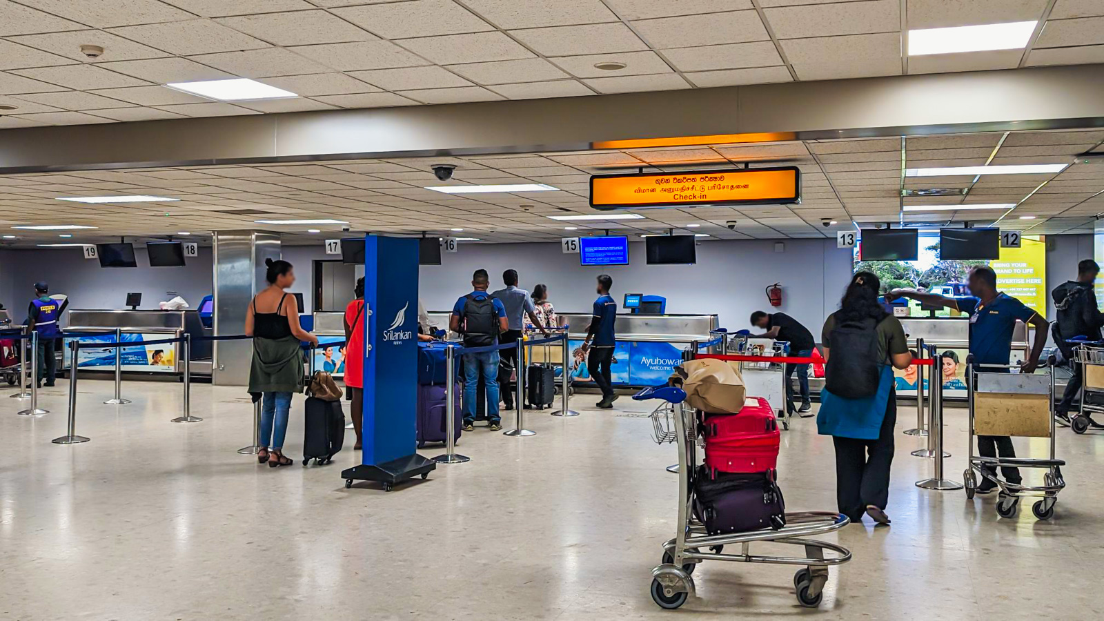 SriLankan Airlines check-in desk in Colombo