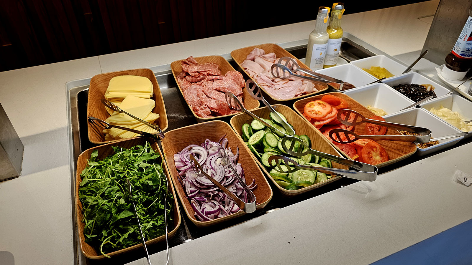 Ham, cheese and salad in Canberra's Qantas Club