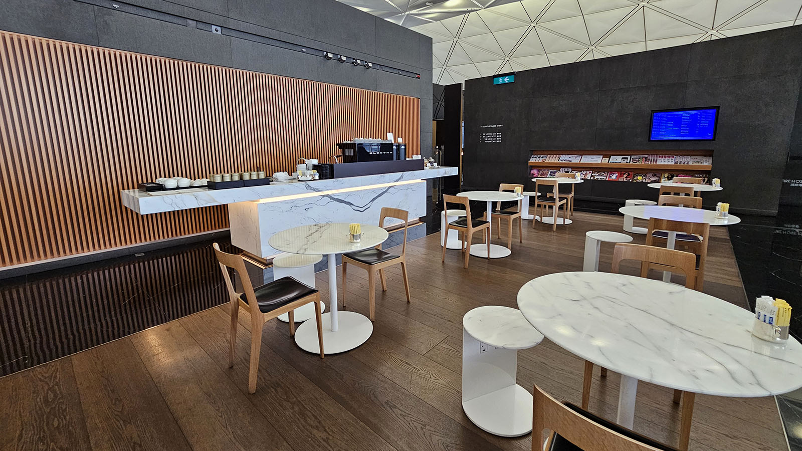 Cafe in in Cathay Pacific's The Wing First Class