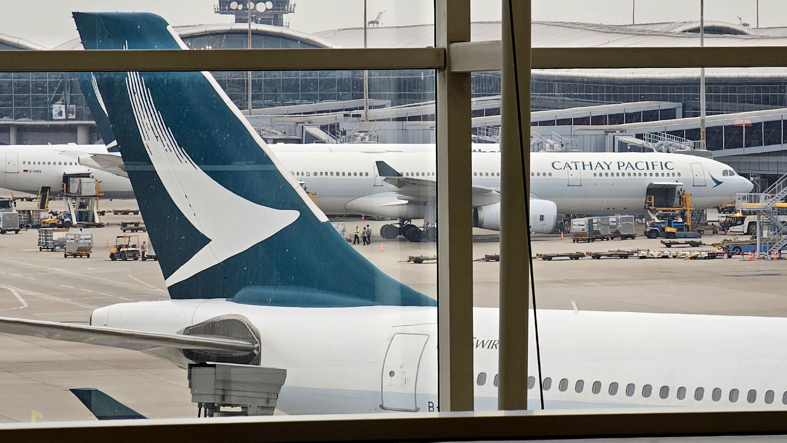 Airfield vista from Cathay Pacific's The Wing First Class
