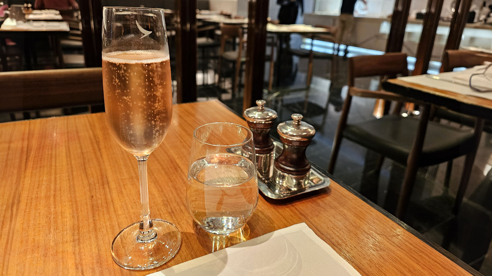 Bubbles in in Cathay Pacific's The Wing First Class
