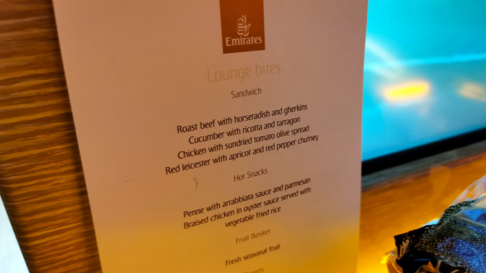 Nibbles for the Emirates A380 onboard lounge