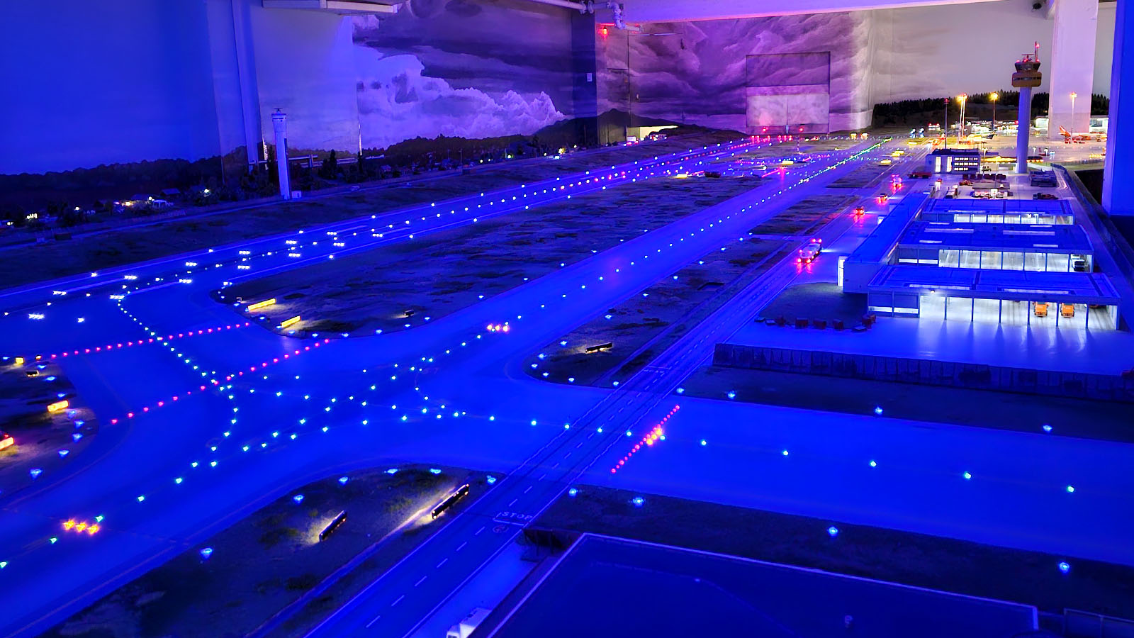 Mood lighting at miniature airport