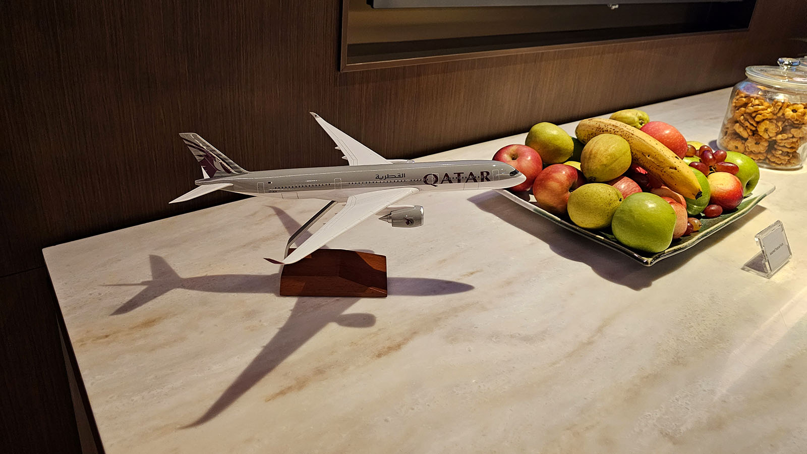 Aircraft in the Qatar Airways Premium Lounge, Singapore