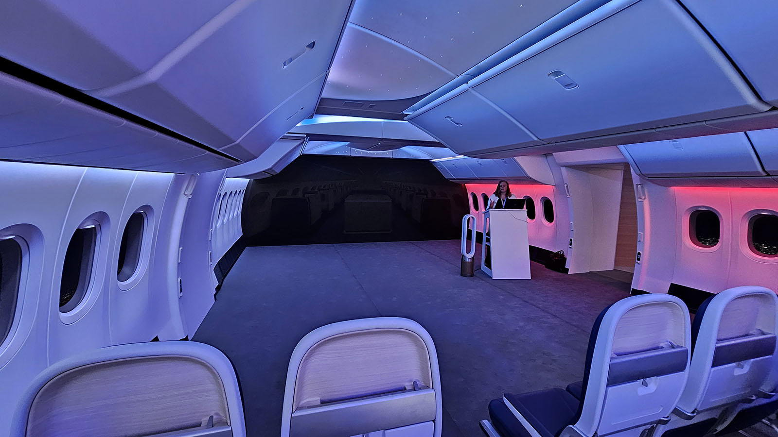 View of the Boeing 777X interior