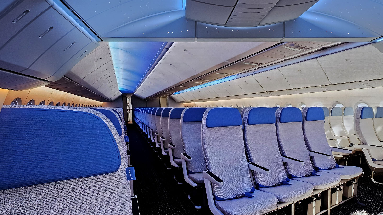 Cabin mock-up of the Boeing 777X