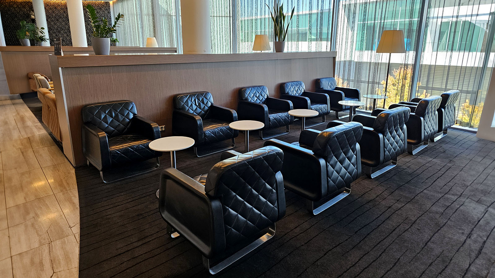 Seating in the Qantas Domestic Business Lounge, Canberra