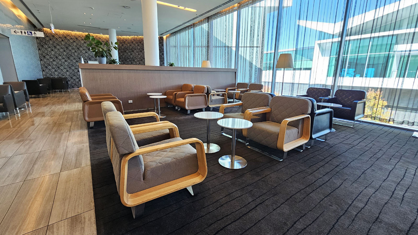 Seating in the Qantas Domestic Business Lounge, Canberra