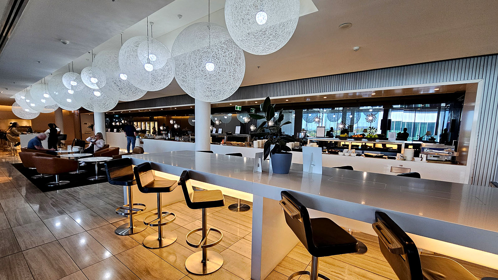 Dining area in the Qantas Domestic Business Lounge, Canberra