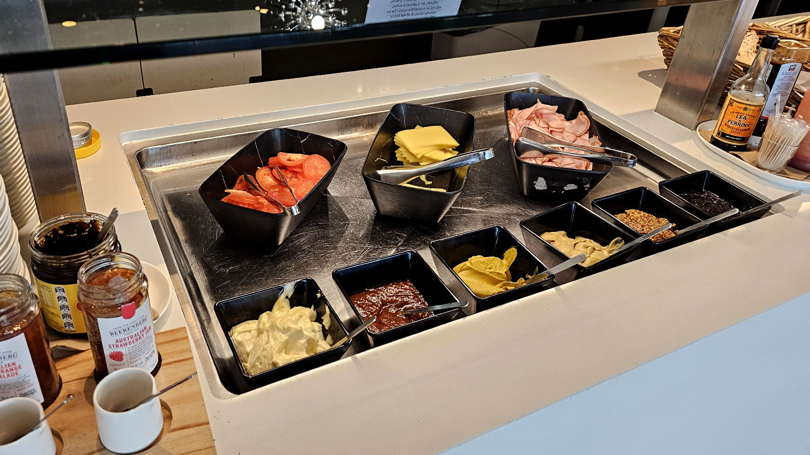 Food in the Qantas Domestic Business Lounge, Canberra