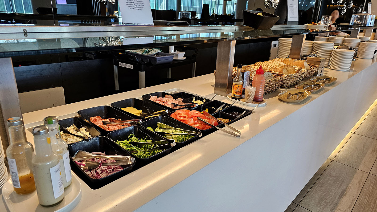 Fresh food in the Qantas Domestic Business Lounge, Canberra