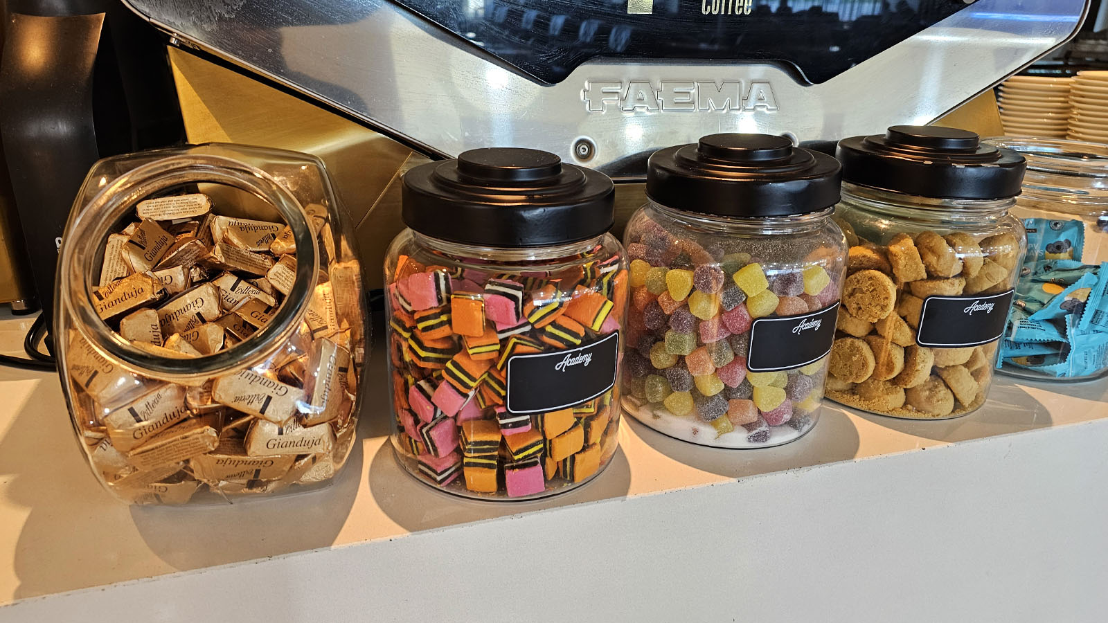 Snacks in the Qantas Domestic Business Lounge, Canberra