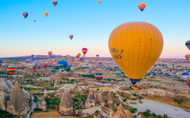 Cappadocia hot air balloons at sunrise