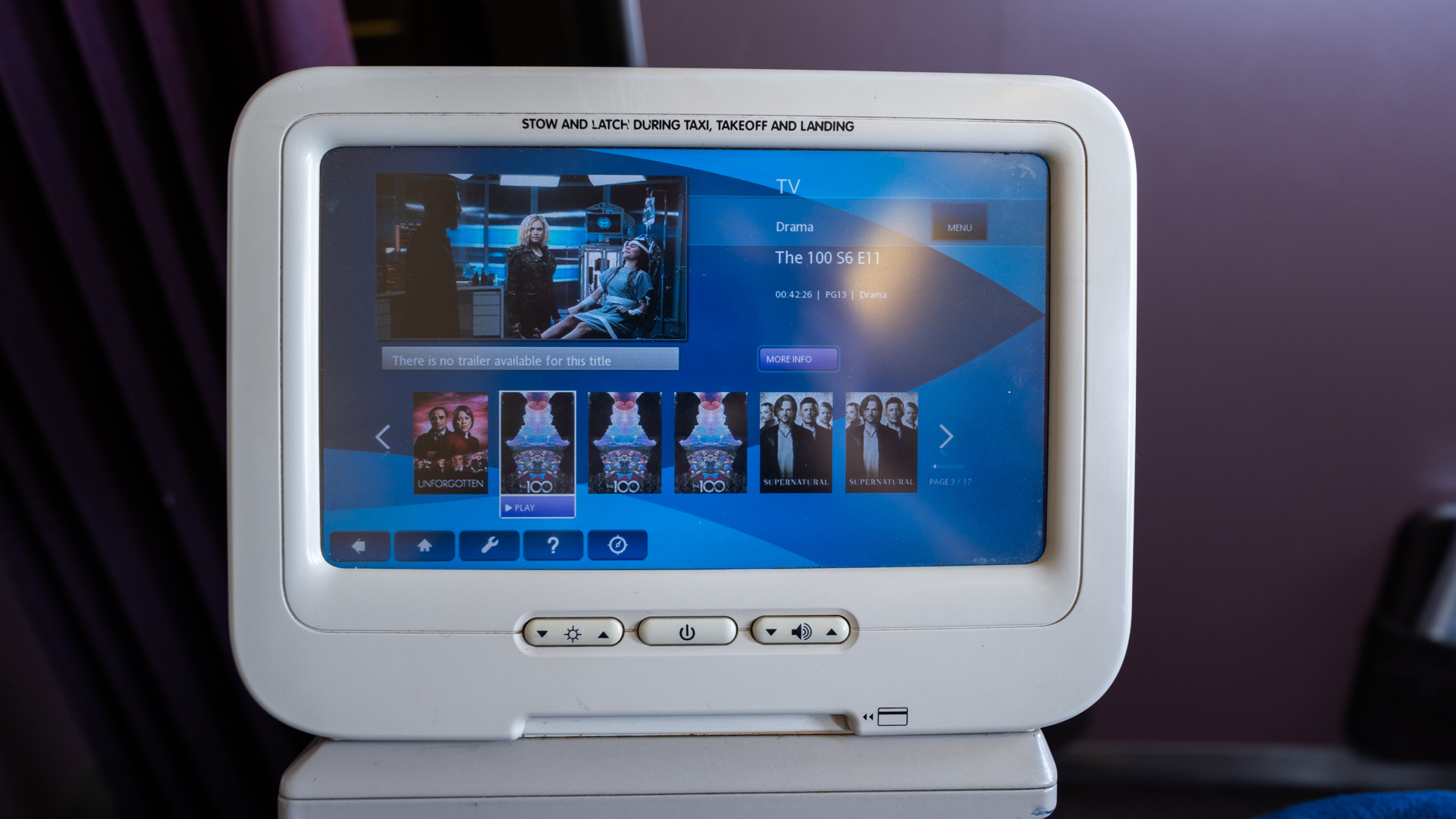 Malaysia Airlines A330 Economy TV