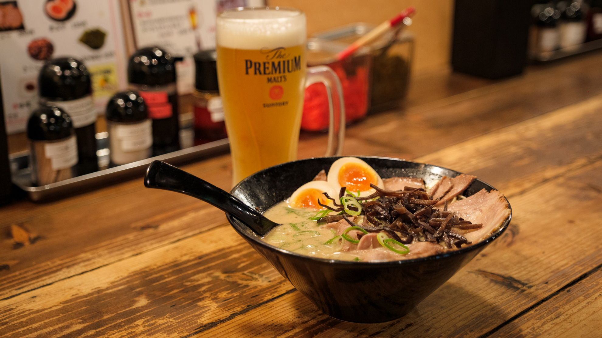 Tonkotsu ramen in Fukuoka, Japan