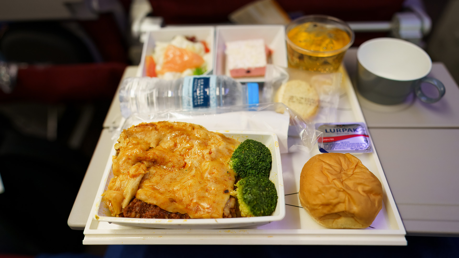 Malaysia Airlines A330 Economy lasagna