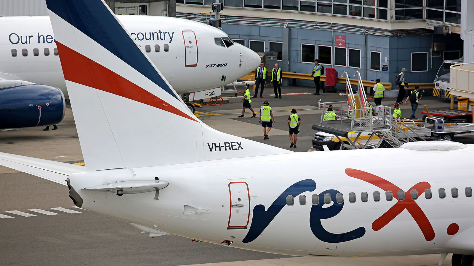 Rex's Boeing 737 jets are grounded with the airline in administration