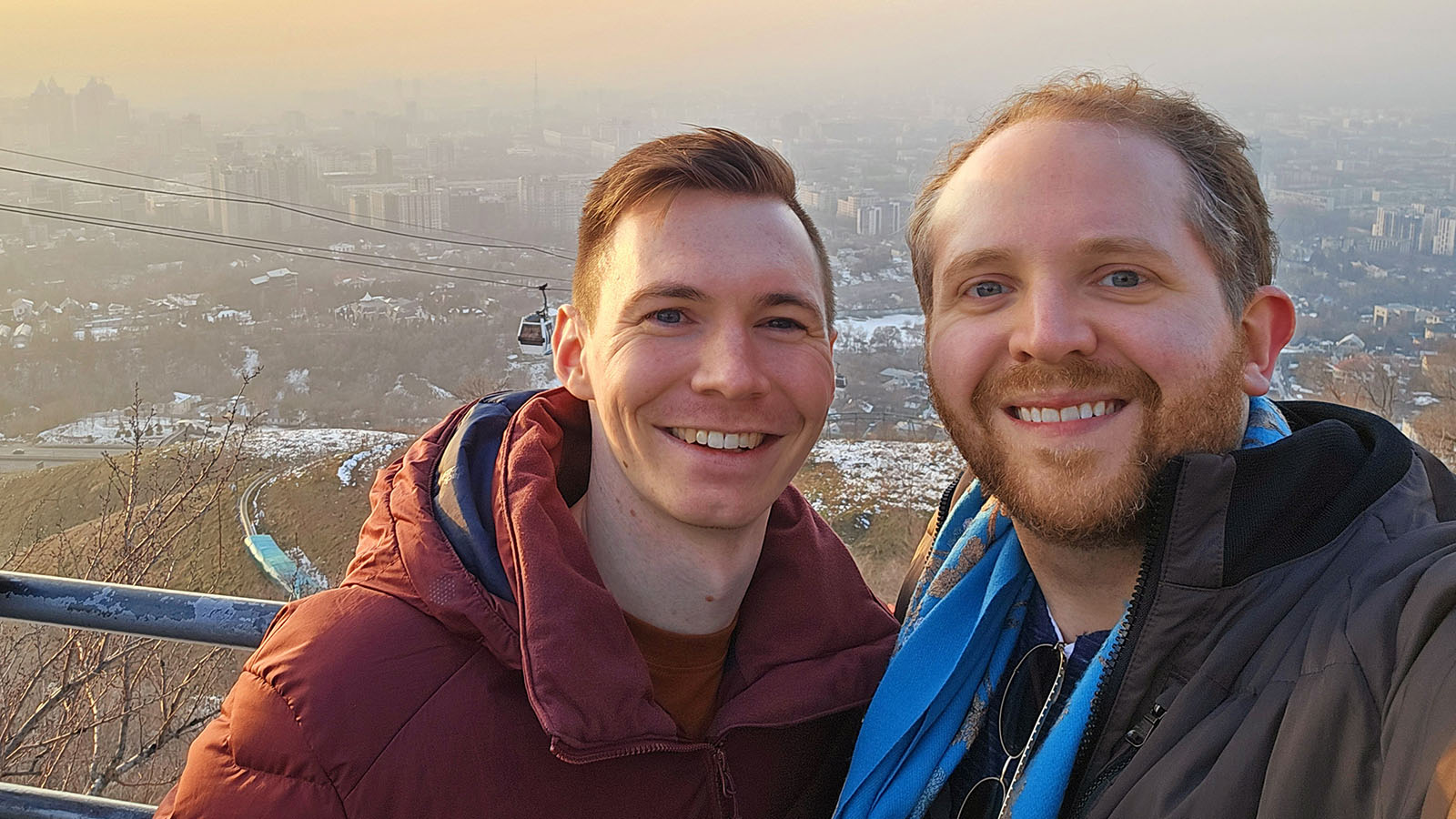 Podcast hosts Matt Graham and Chris Chamberlin in Kazakhstan