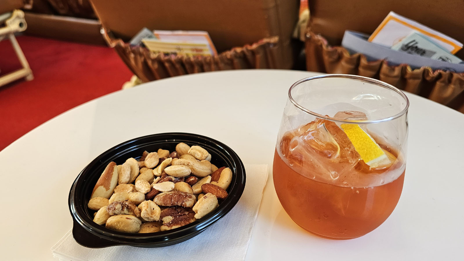 Nibbles and cocktail at the TWA Hotel