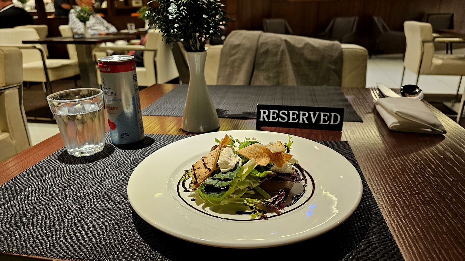 Substantial food before departing in Hawaiian Airlines Business Class