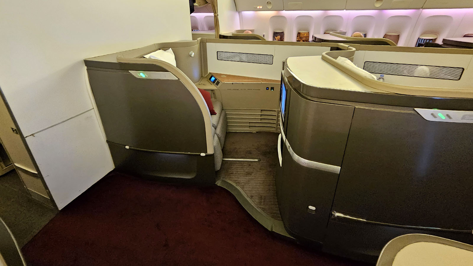 Room in First Class on the Cathay Pacific Boeing 777