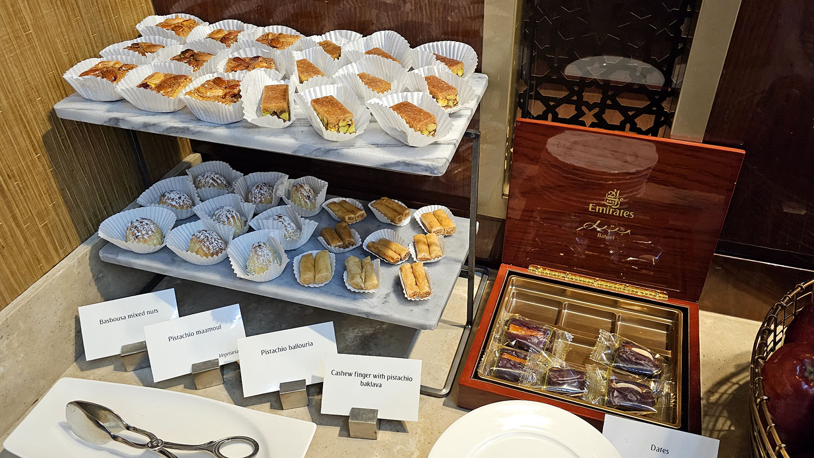 Snacks in The Emirates Lounge, Dubai