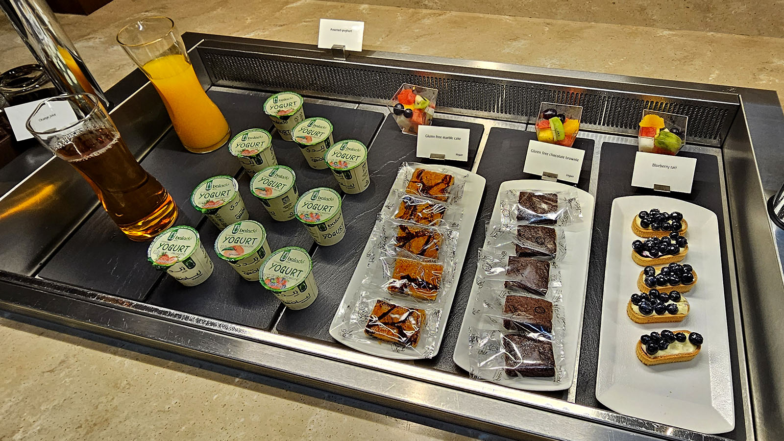 Refreshments in The Emirates Lounge, Dubai