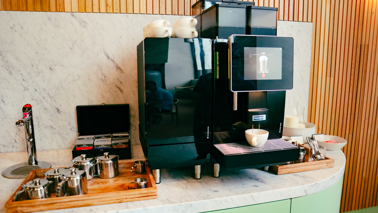 Coffee machine at Boccata restaurant, Melbourne Airport