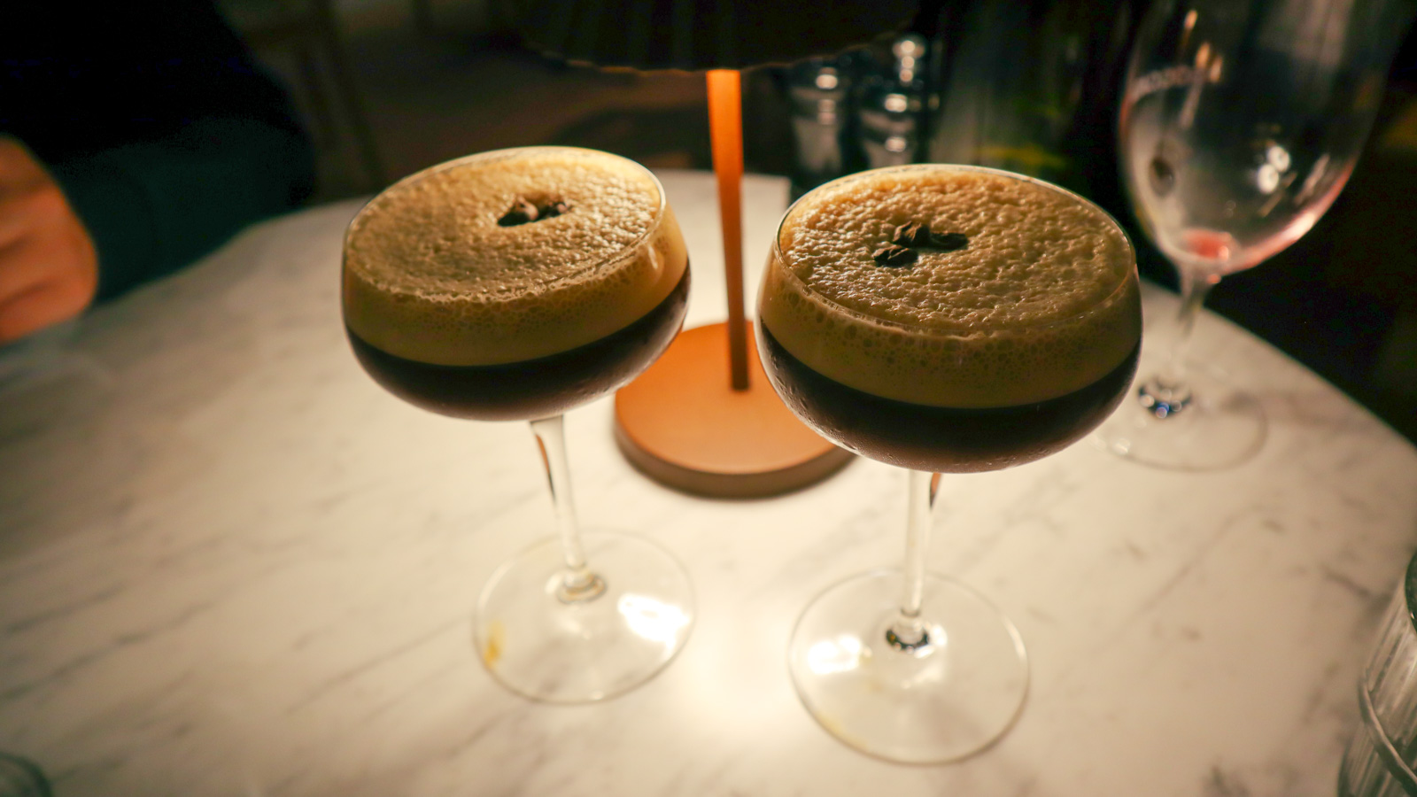 Espresso martinis at Boccata Italian Restaurant & Wine Bar, Melbourne Airport