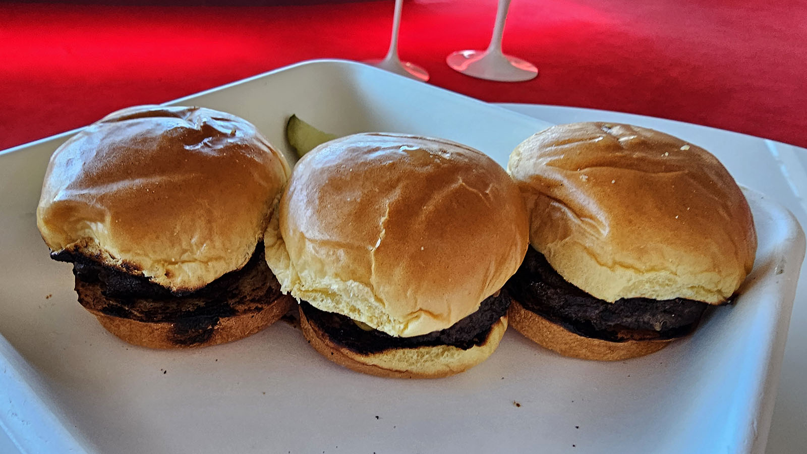 Mini burgers at the TWA Hotel