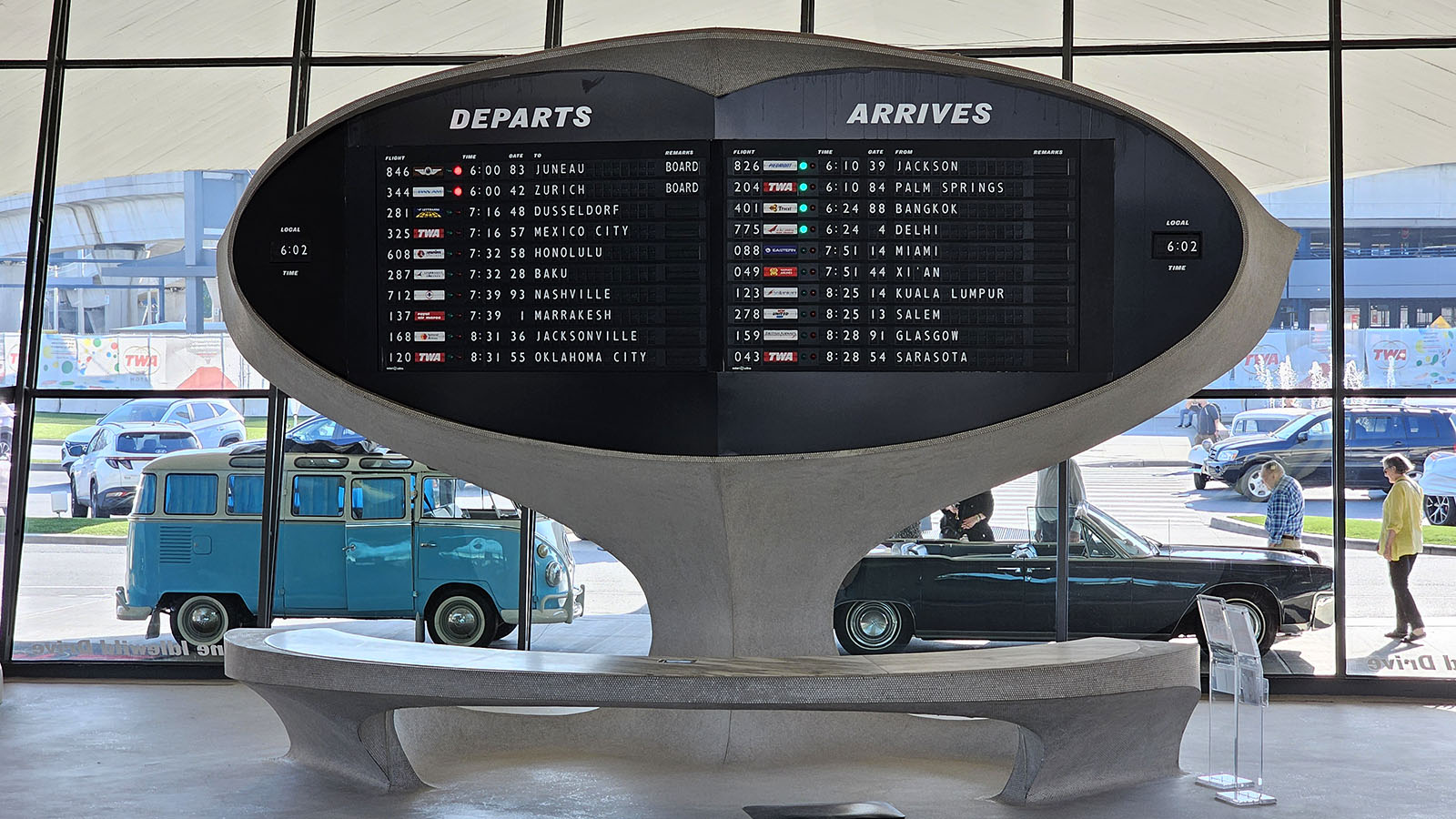 Flight information at the TWA Hotel