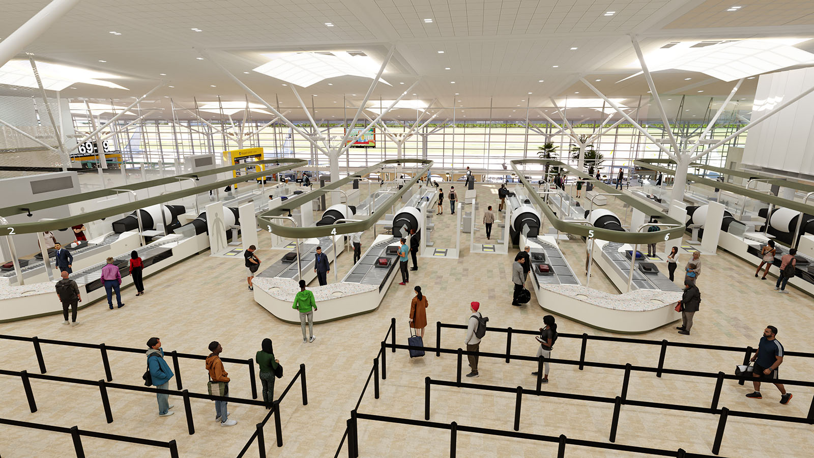 Passenger screening at Brisbane Airport's International Terminal