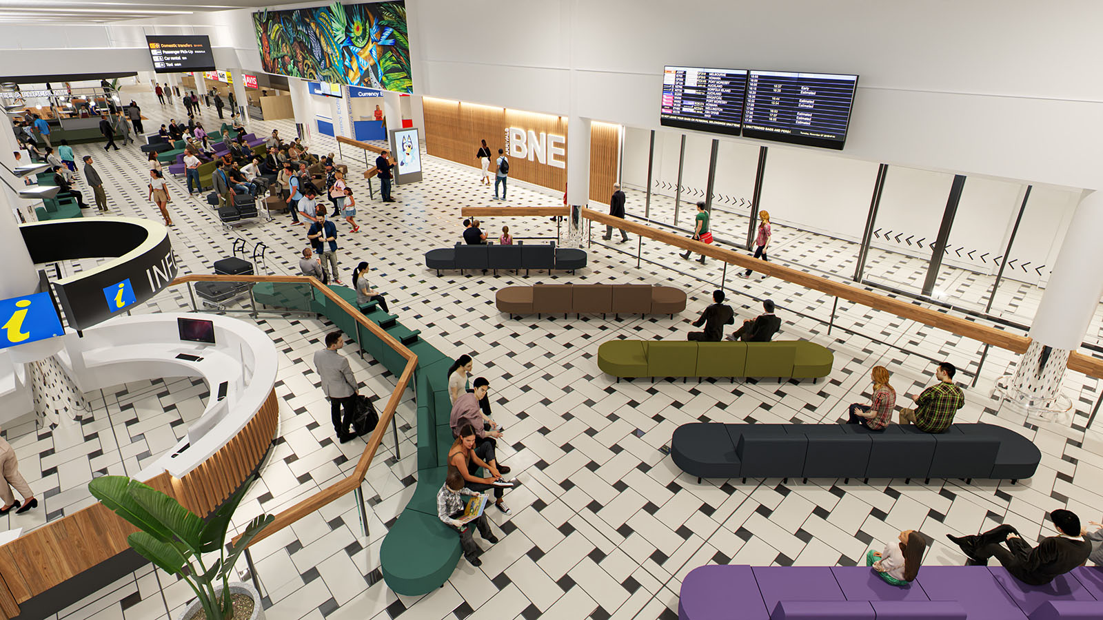 Arrivals hall in Brisbane