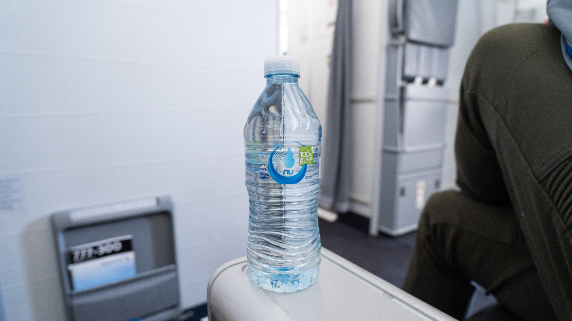 American Airlines Premium Economy water