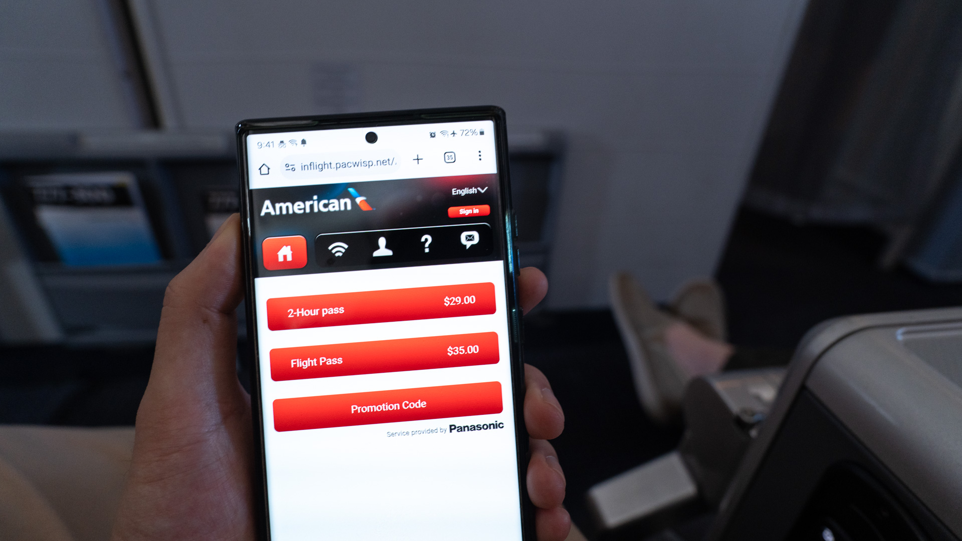 American Airlines Premium Economy Wi-Fi plans