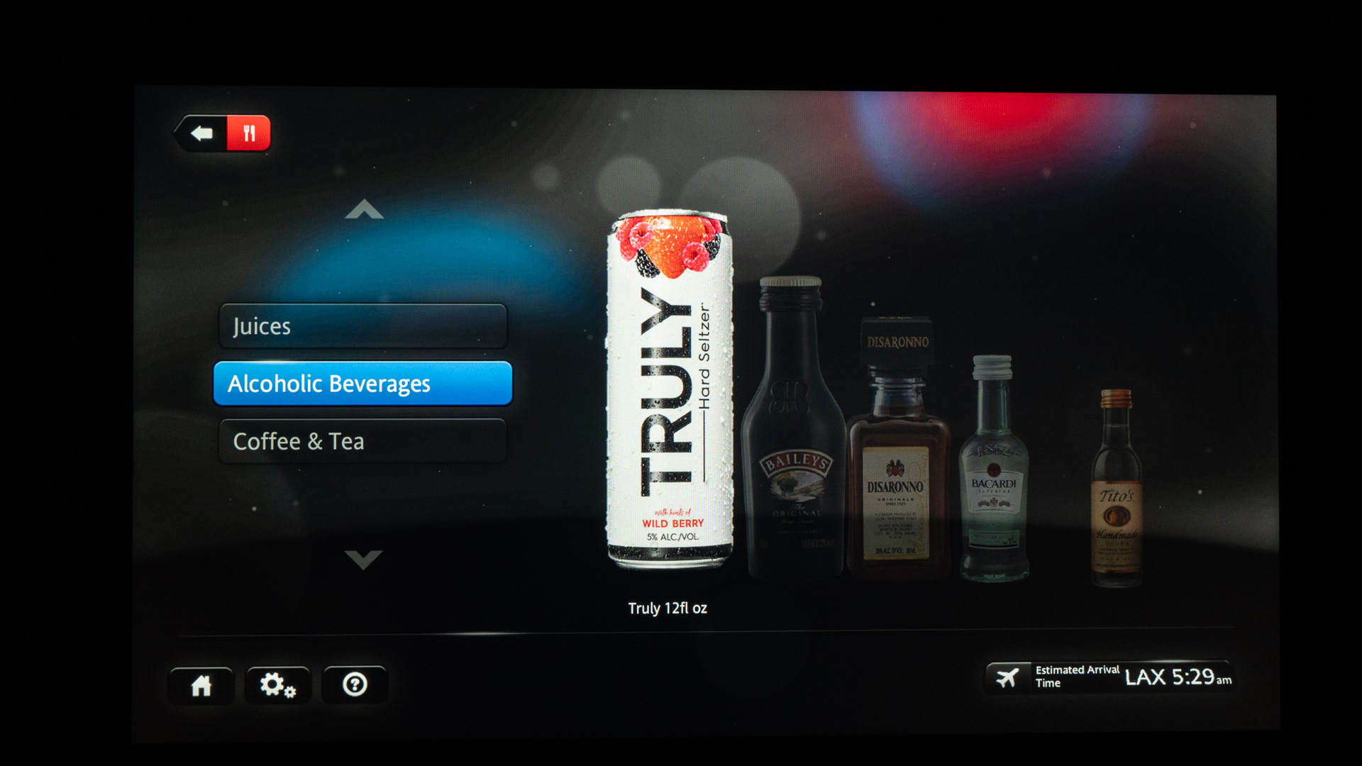 American Airlines Premium Economy drinks