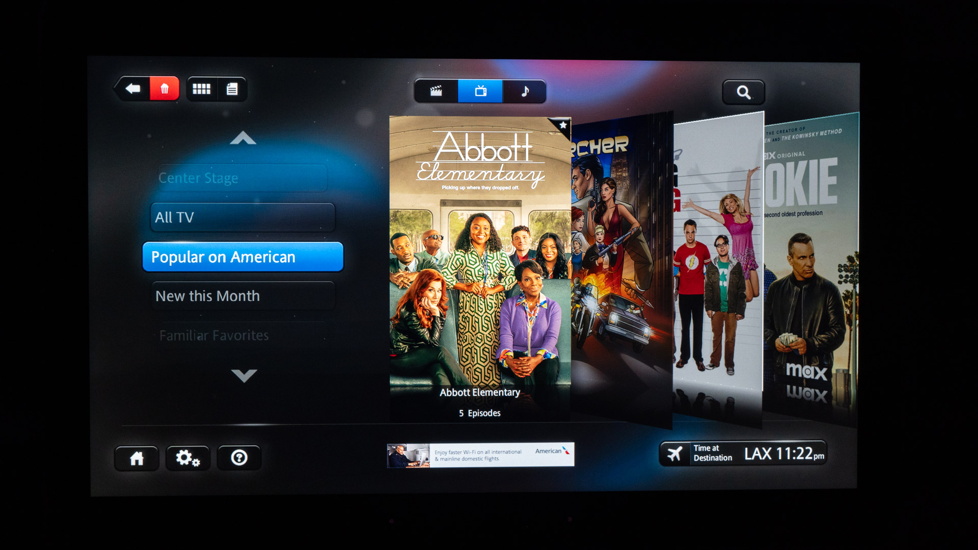 American Airlines Premium Economy TV shows