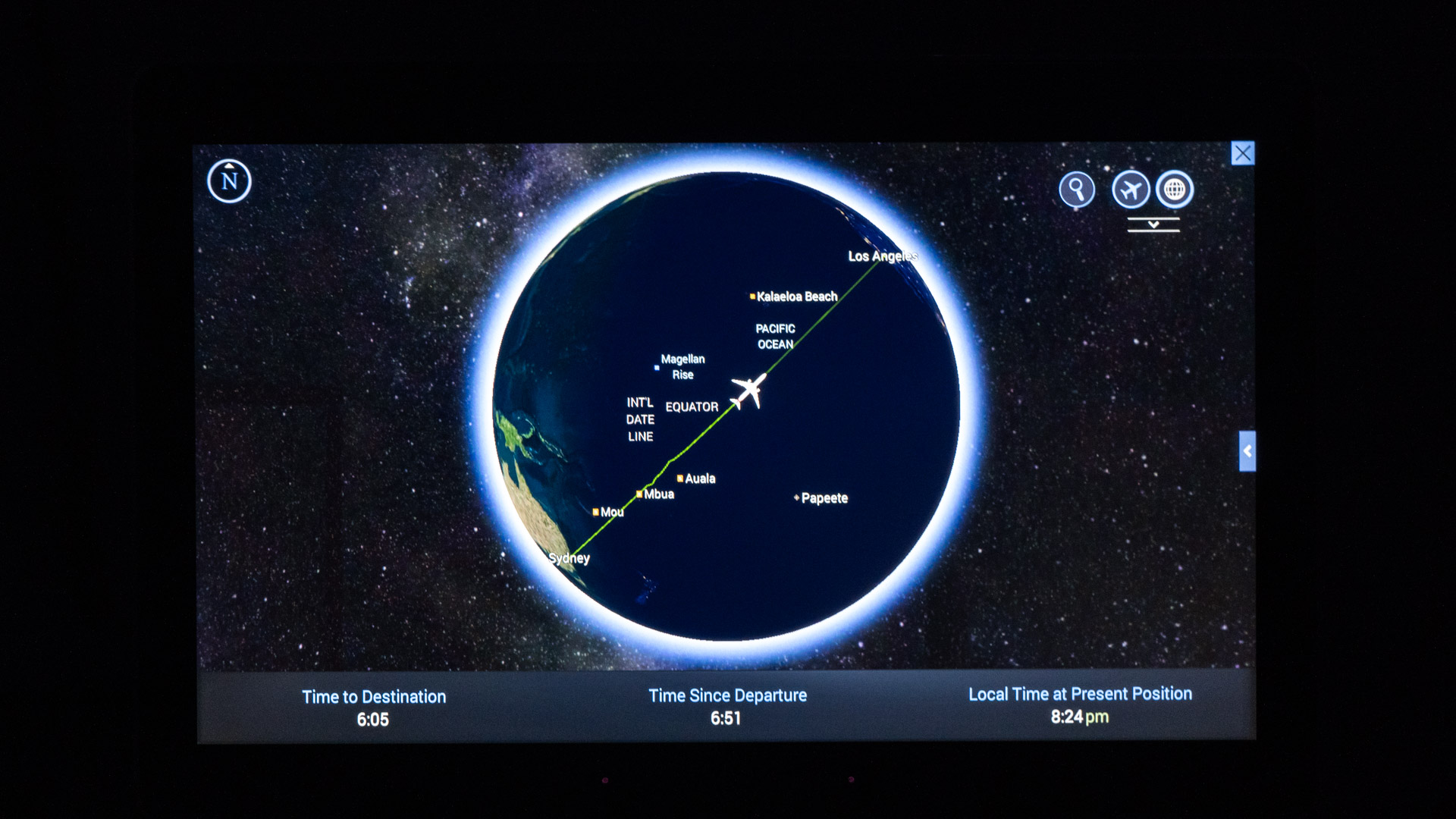 American Airlines Premium Economy moving map