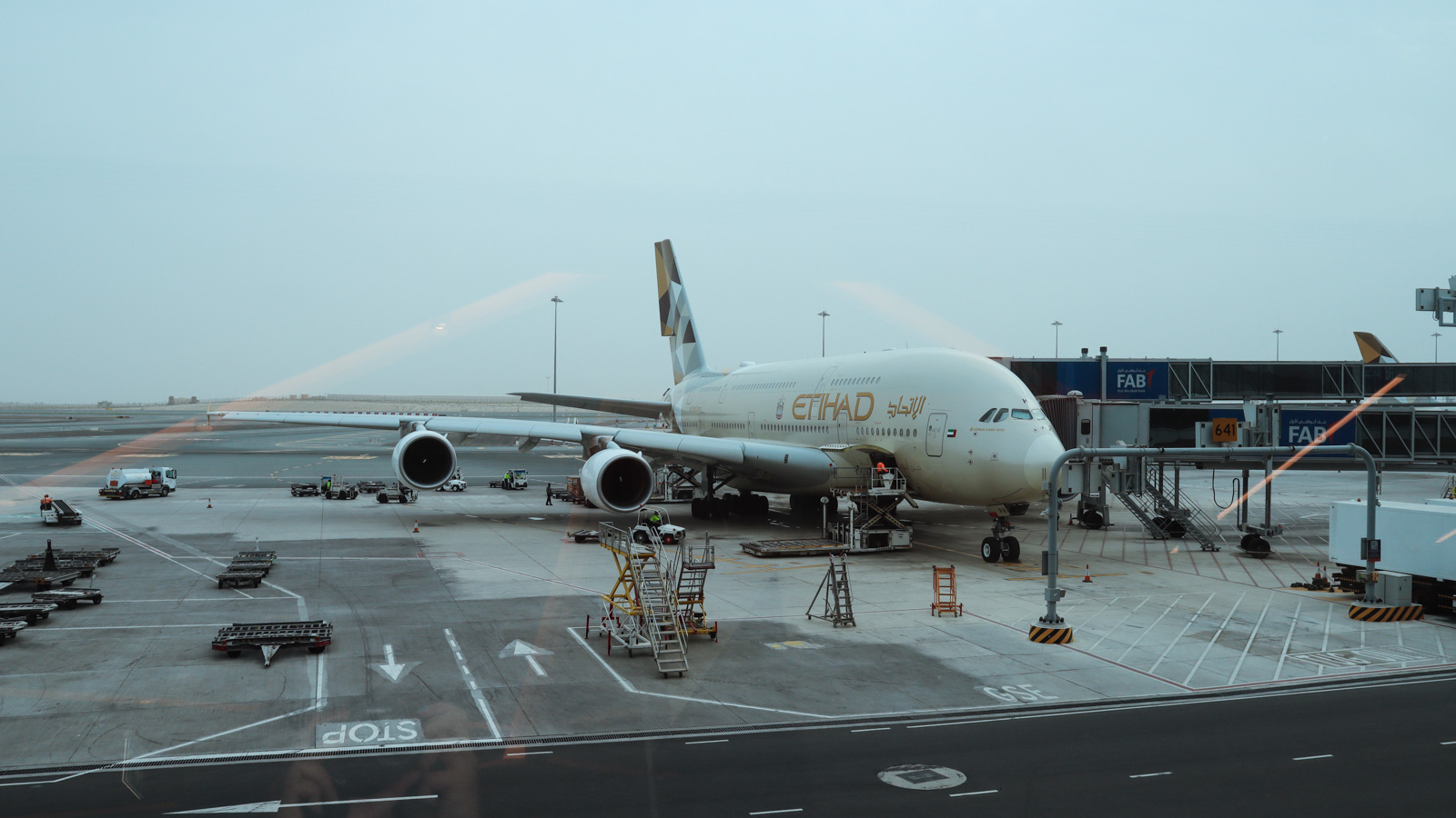 Etihad plane view from Abu Dhabi lounge