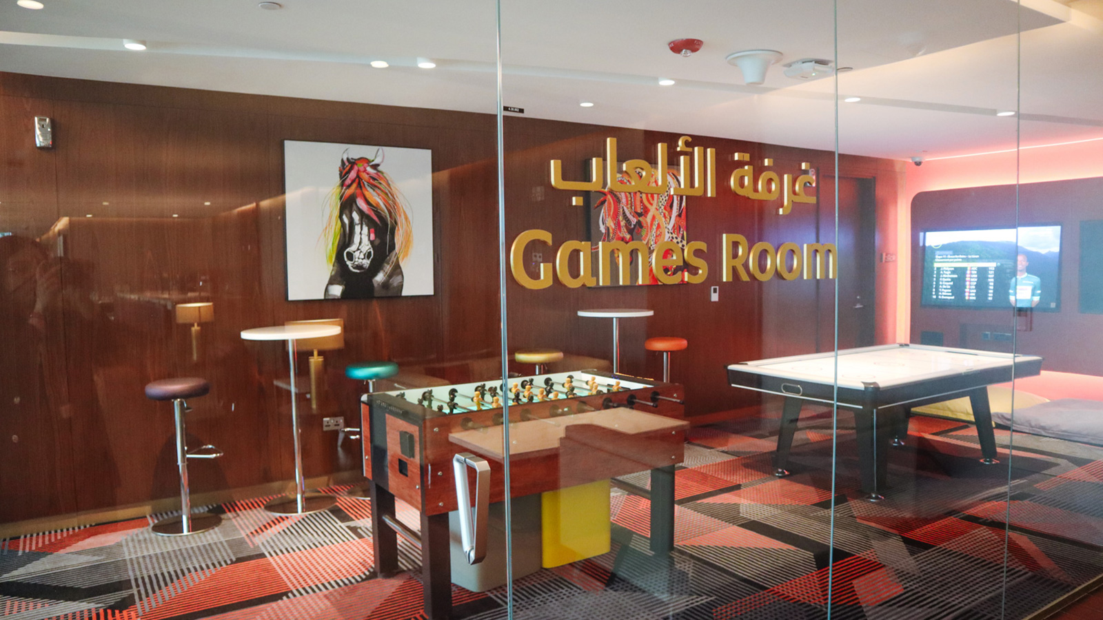 Games Room in Etihad Lounge, Abu Dhabi