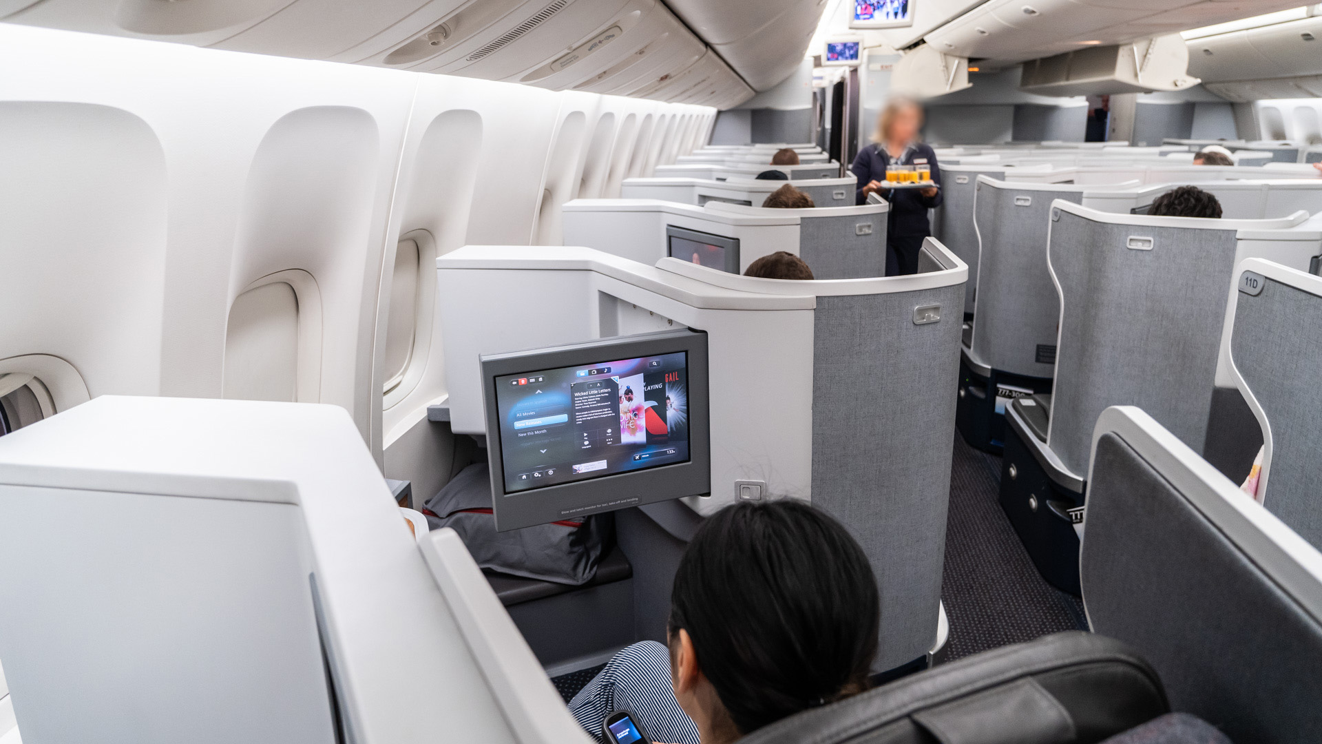 American Airlines Business Class reverse herringbone