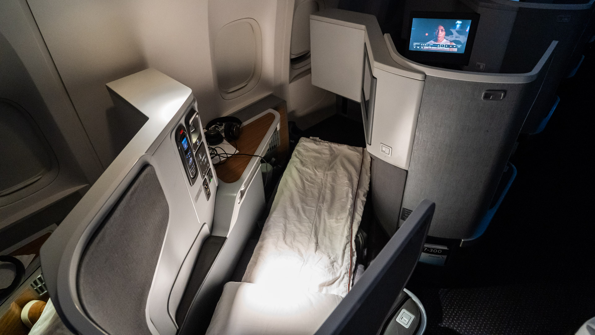 American Airlines Business Class bed