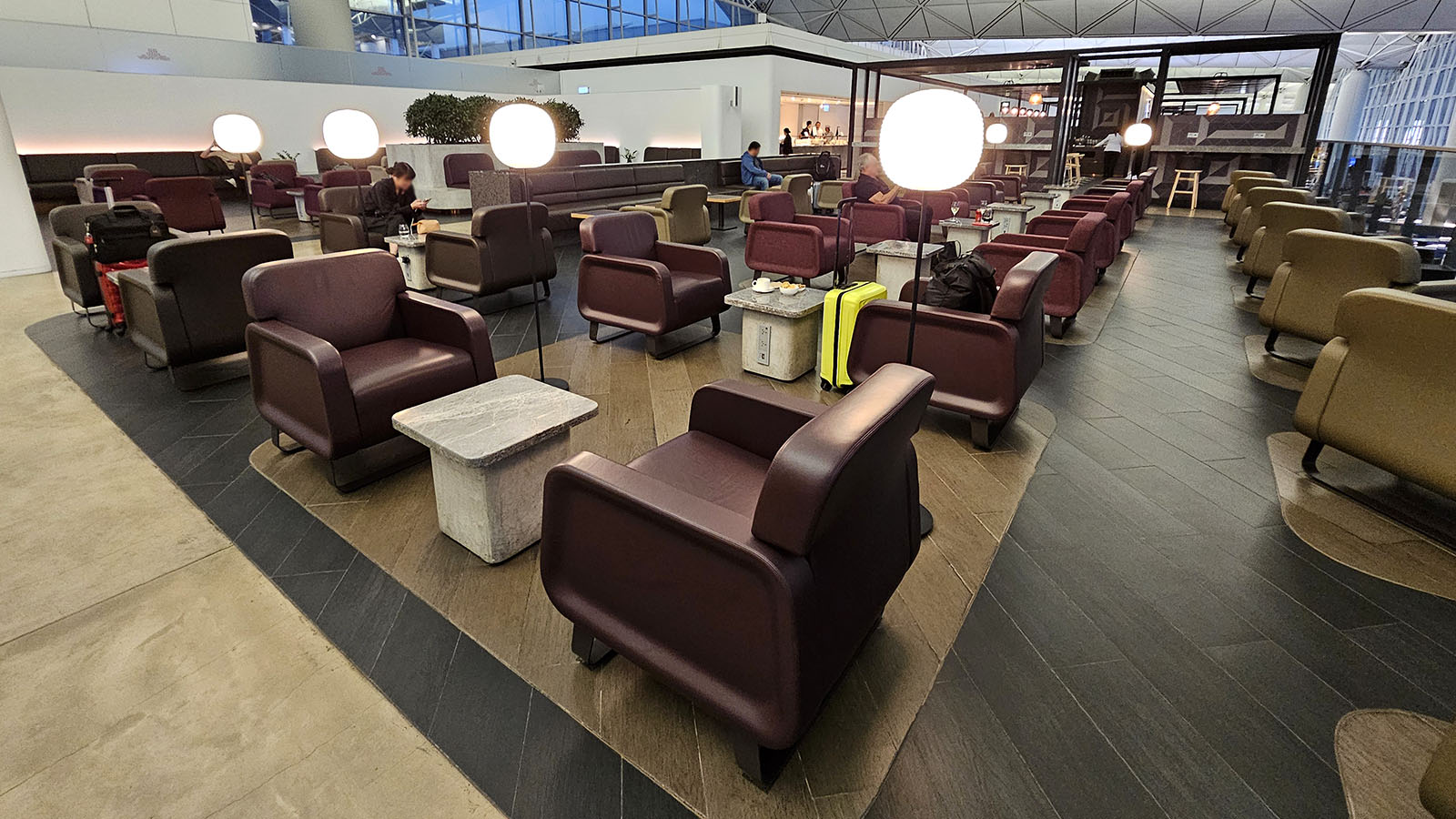 Chairs in the Qantas Hong Kong Lounge