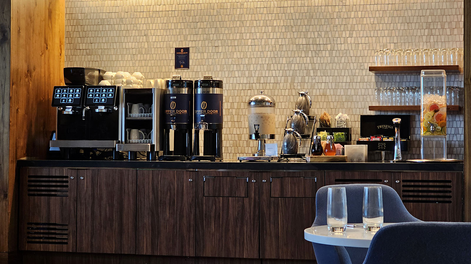 Coffee in the American Express Centurion Lounge, Denver