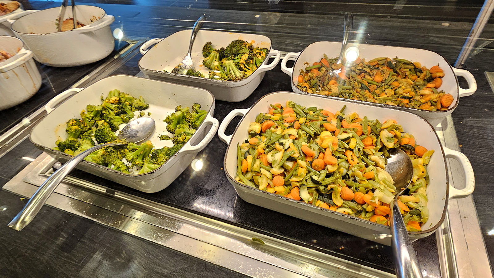 Side dishes in the American Express Centurion Lounge, Denver